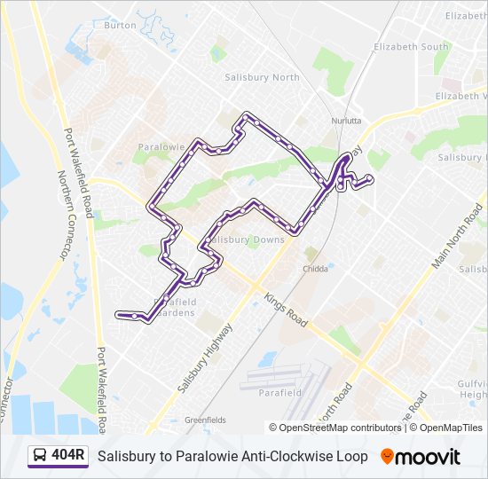 404R bus Line Map