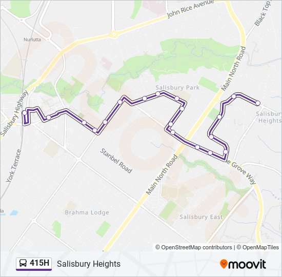 415H bus Line Map