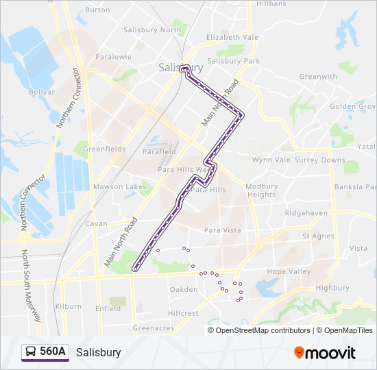 560A bus Line Map