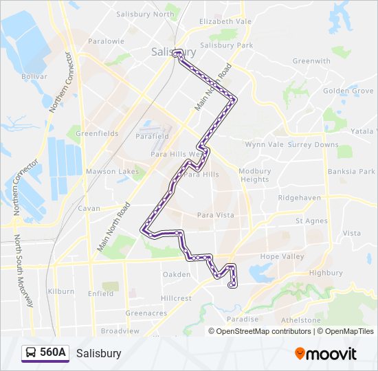 Mapa de 560A de autobús