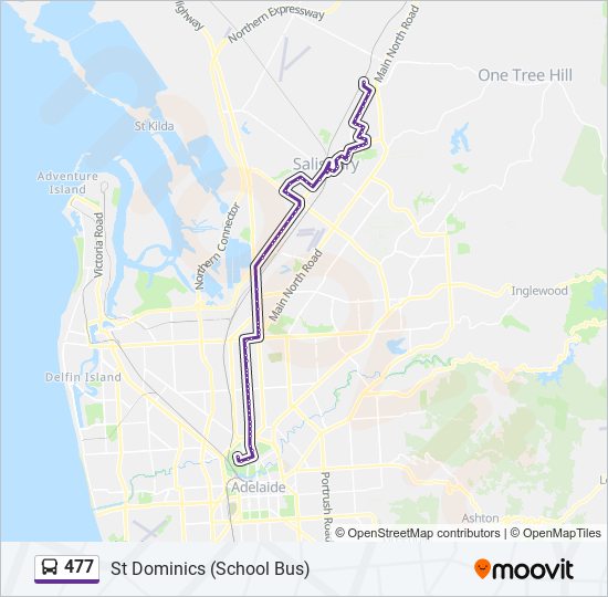 Mapa de 477 de autobús