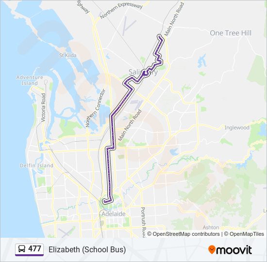 Mapa de 477 de autobús