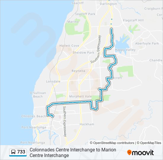 733 Bus Line Map