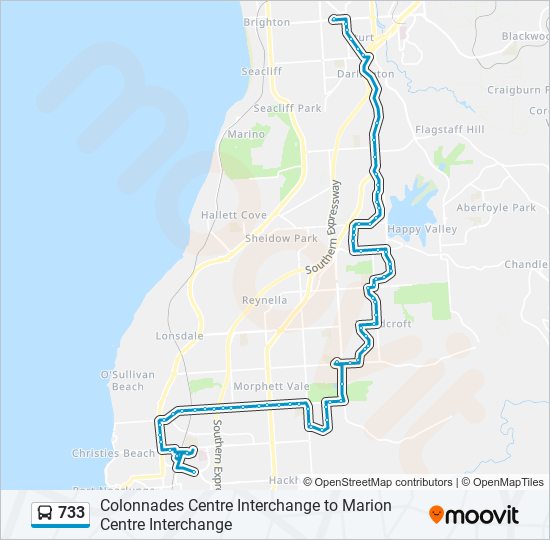 Mapa de 733 de autobús