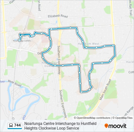 Mapa de 744 de autobús