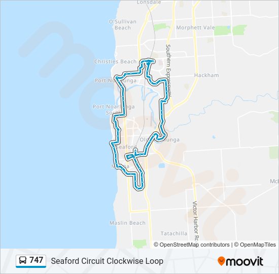 747 bus Line Map