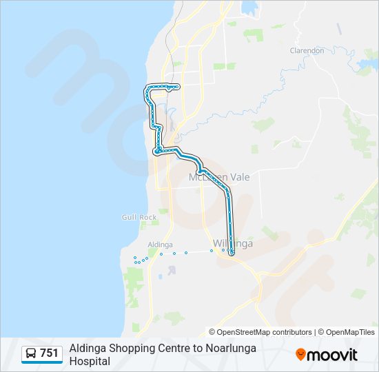 751 bus Line Map