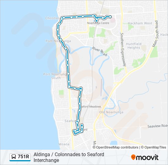 Mapa de 751R de autobús