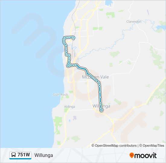 Mapa de 751W de autobús