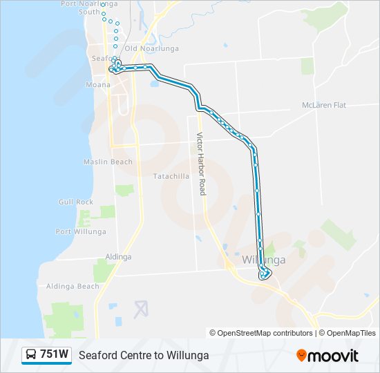 751W bus Line Map