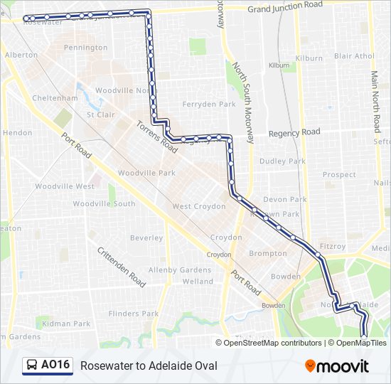 Mapa de AO16 de autobús