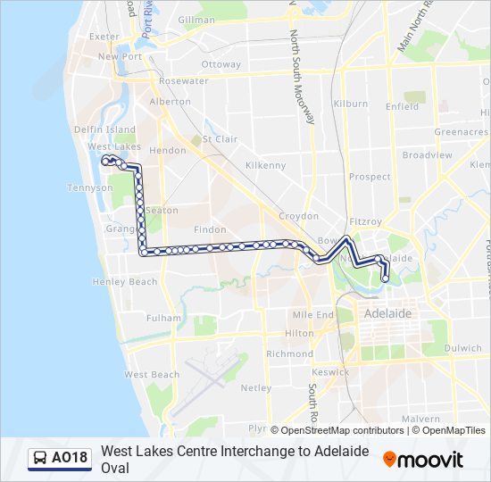AO18 bus Line Map