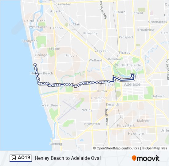 Mapa de AO19 de autobús