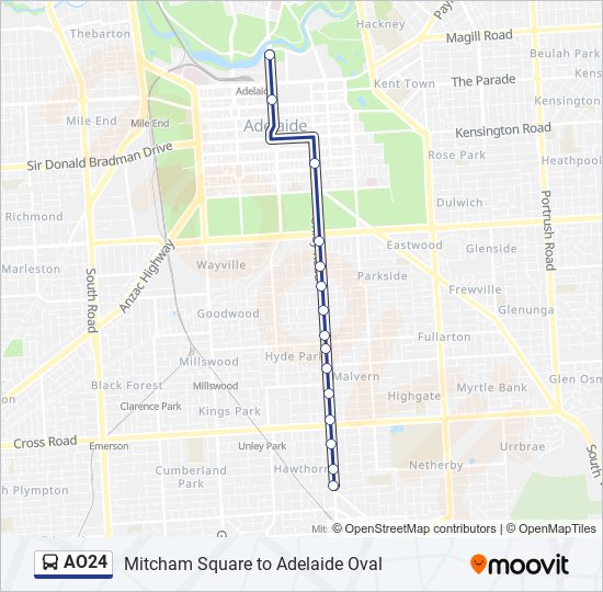 Mapa de AO24 de autobús