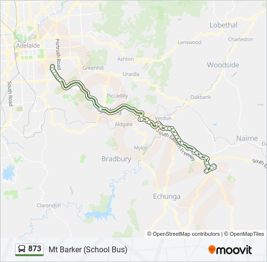 873 bus Line Map