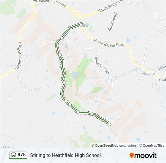 875 bus Line Map