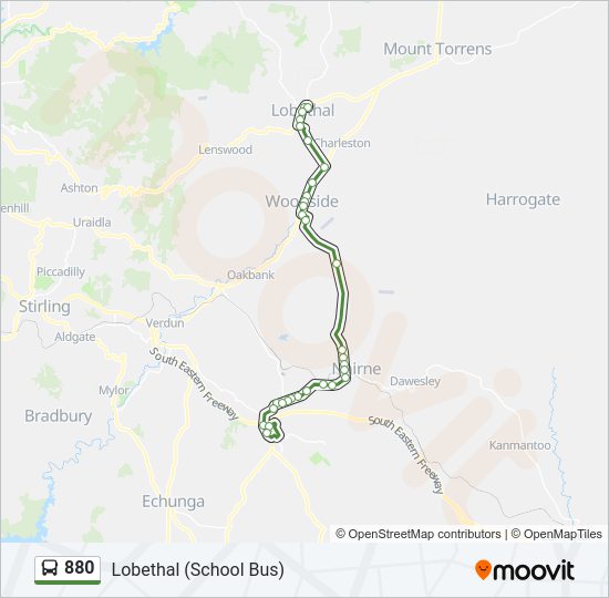 880 bus Line Map