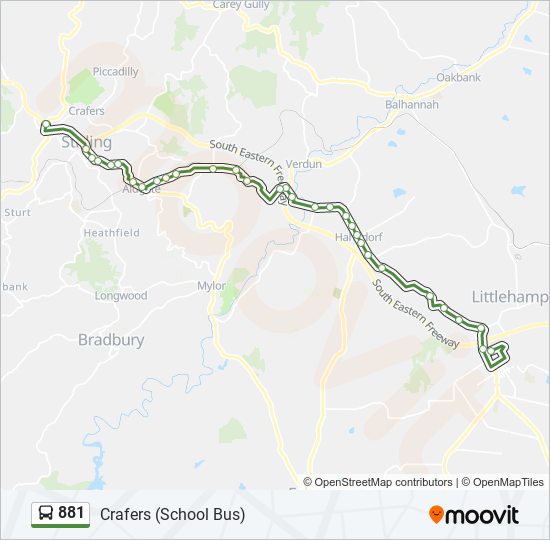 881 bus Line Map