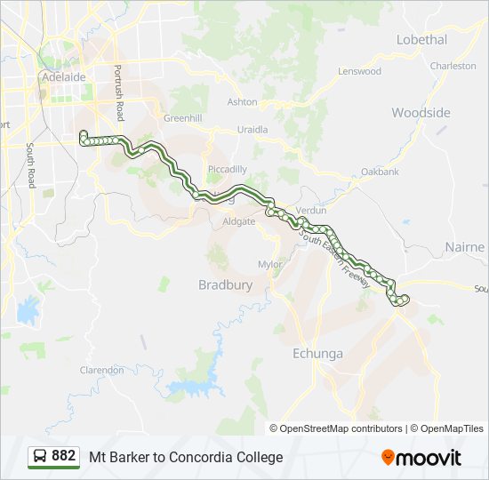 882 bus Line Map