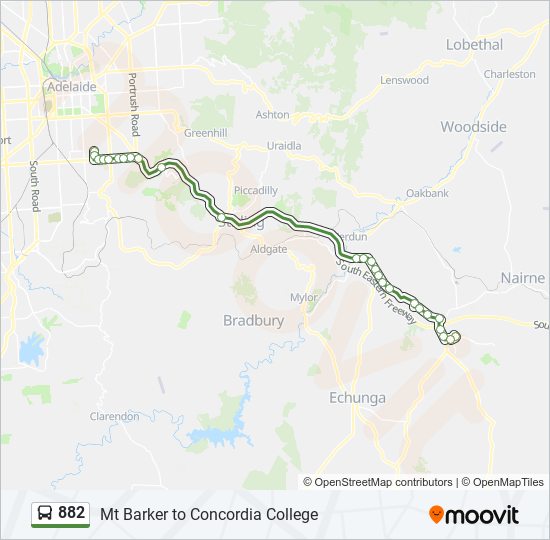 882 bus Line Map