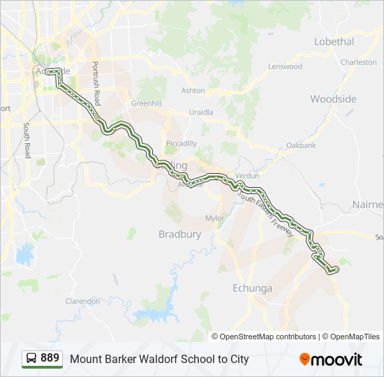 889 bus Line Map