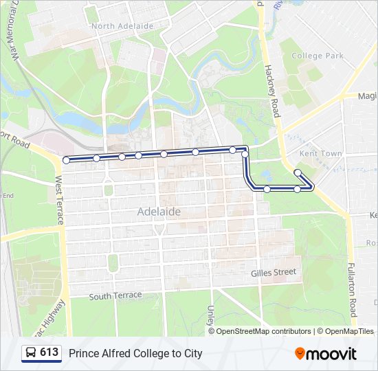 Mapa de 613 de autobús