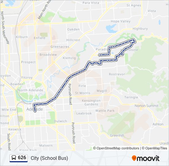 626 bus Line Map
