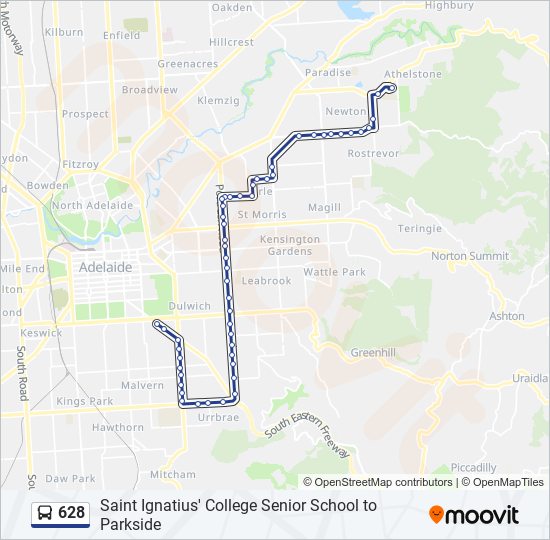 628 bus Line Map
