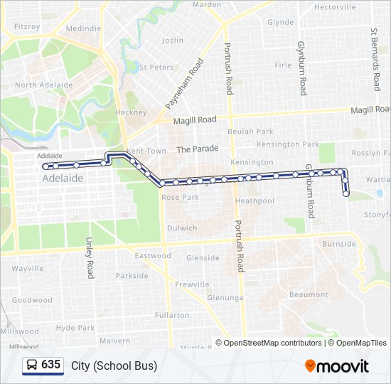 635 bus Line Map