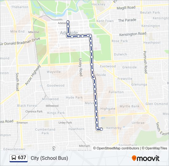 637 bus Line Map