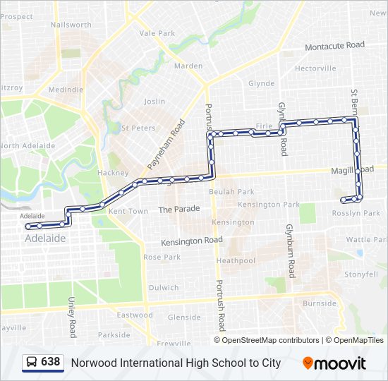 638 bus Line Map