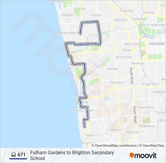 671 bus Line Map