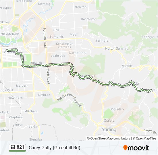 Mapa de 821 de autobús