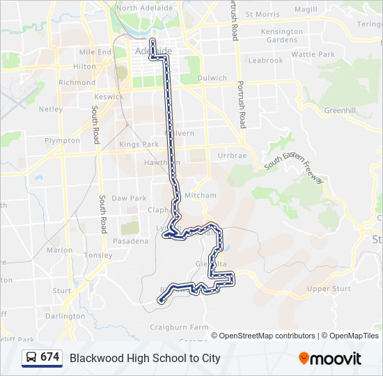 674 bus Line Map