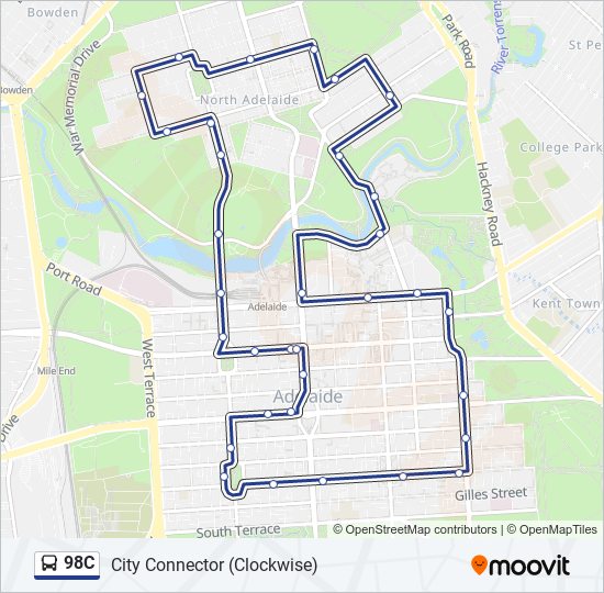 Mapa de 98C de autobús