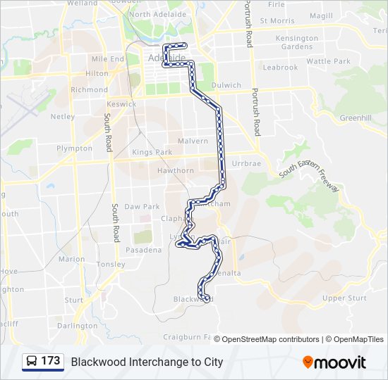 Mapa de 173 de autobús