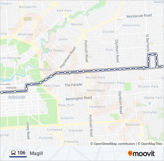 106 bus Line Map