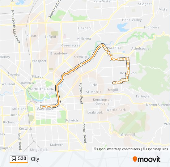 530 bus Line Map