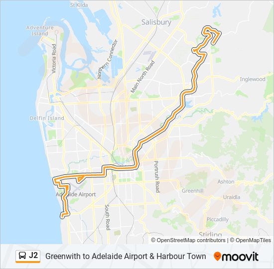 Mapa de J2 de autobús