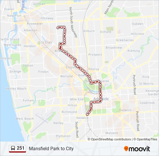 251 bus Line Map