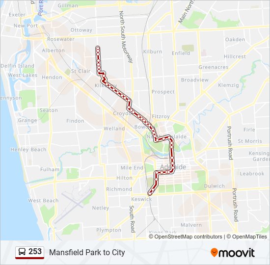 253 bus Line Map