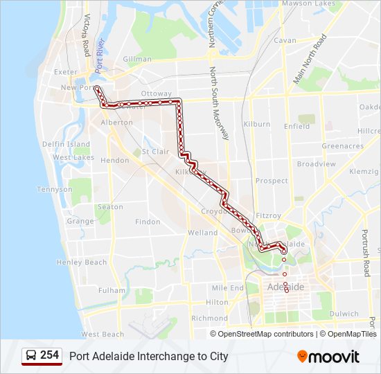 254 bus Line Map