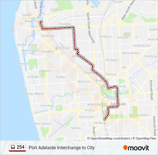 Mapa de 254 de autobús