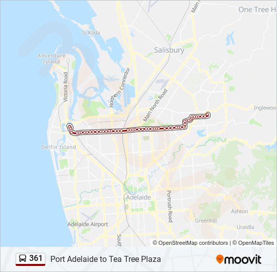 Mapa de 361 de autobús