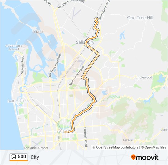 Mapa de 500 de autobús