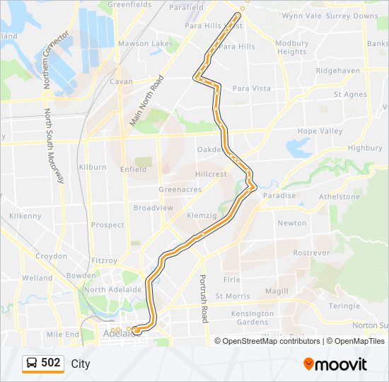 Mapa de 502 de autobús