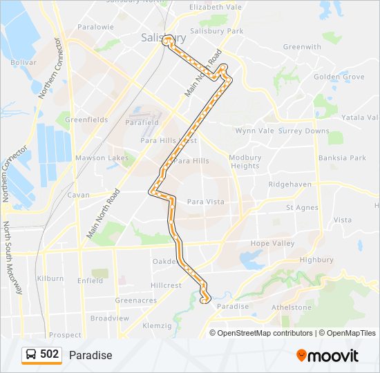 502 bus Line Map