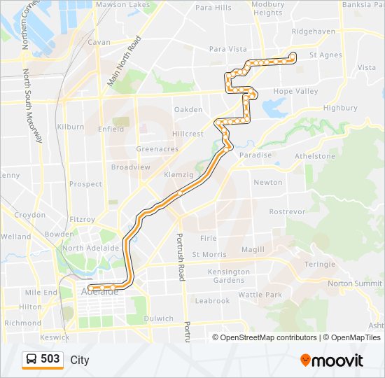 503 bus Line Map