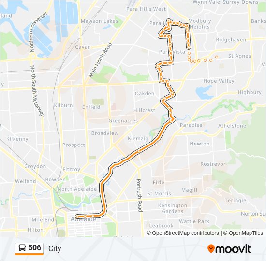 506 bus Line Map