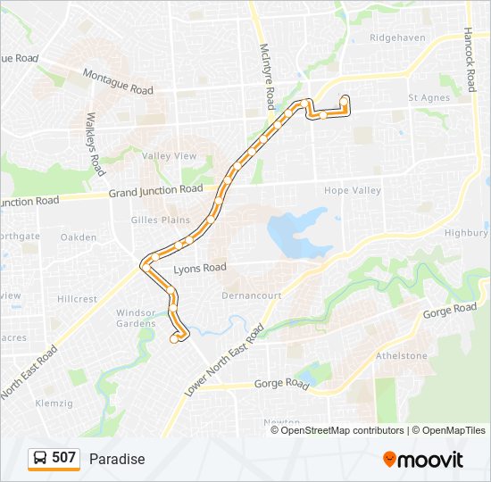 Mapa de 507 de autobús